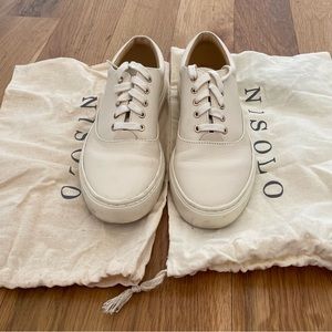 Women’s size 7 off-white leather Nisolo sneakers. Lightly used, Vibram s…